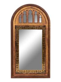 A Gothic Style Giltwood and Églomisé Mirror