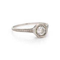 ANTIQUE, PLATINUM AND DIAMOND RING