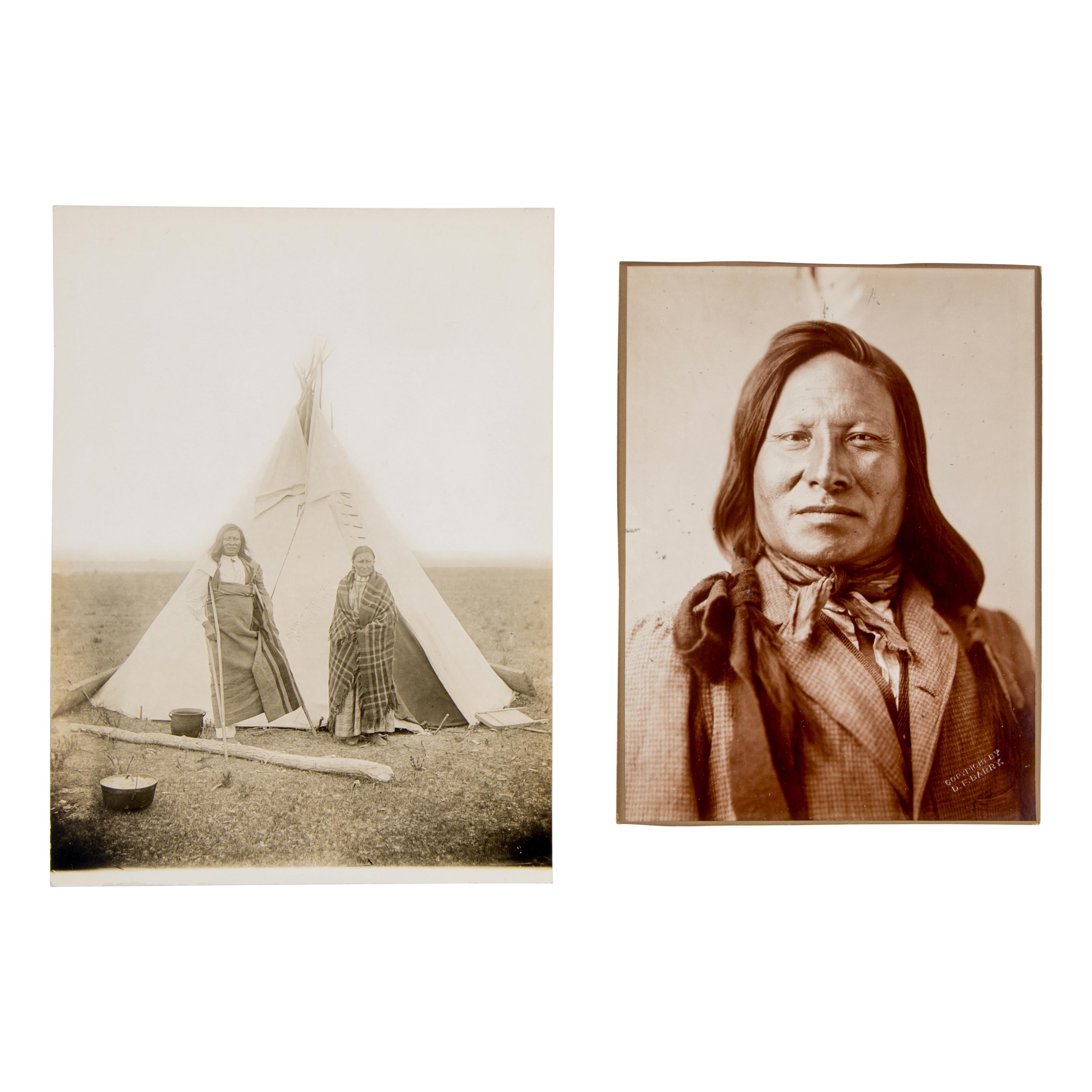 David F. Barry (American, 1854-1934) — Rain-in-the-Face Studio Portrait AND Wedding Day at Standing Rock