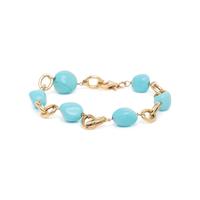 YELLOW GOLD AND TREATED TURQUOISE BRACELET