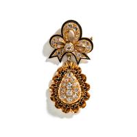 ROSE GOLD, DIAMOND, AND ENAMEL PIN PENDANT