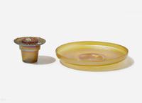 Tiffany Studios (American, active 1878-1932), Two Small Favrile Glass Items, New York, NY, early 20th century