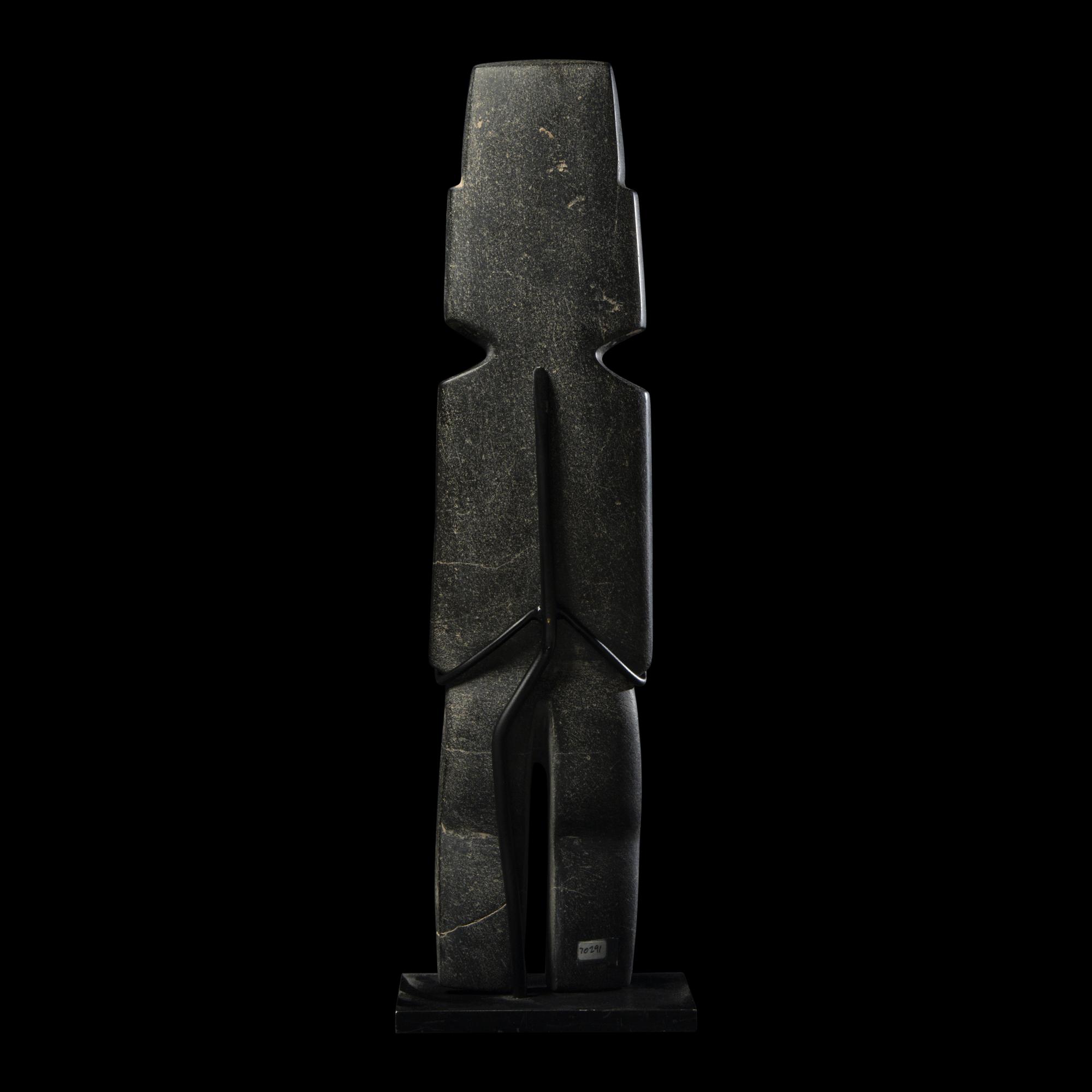 A Mezcala Black Stone Female Figure