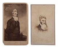 [SLAVERY & ABOLITION]. 2 CDVs featuring engraved portraits of John Brown.