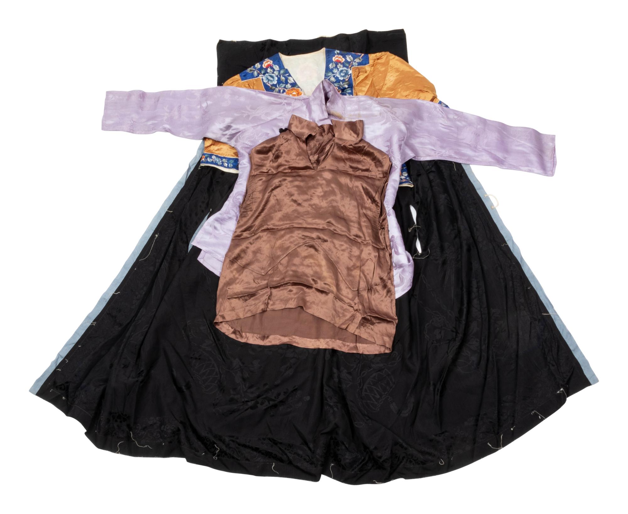 11 Chinese Embroidered and Woven Silk Clothing Articles