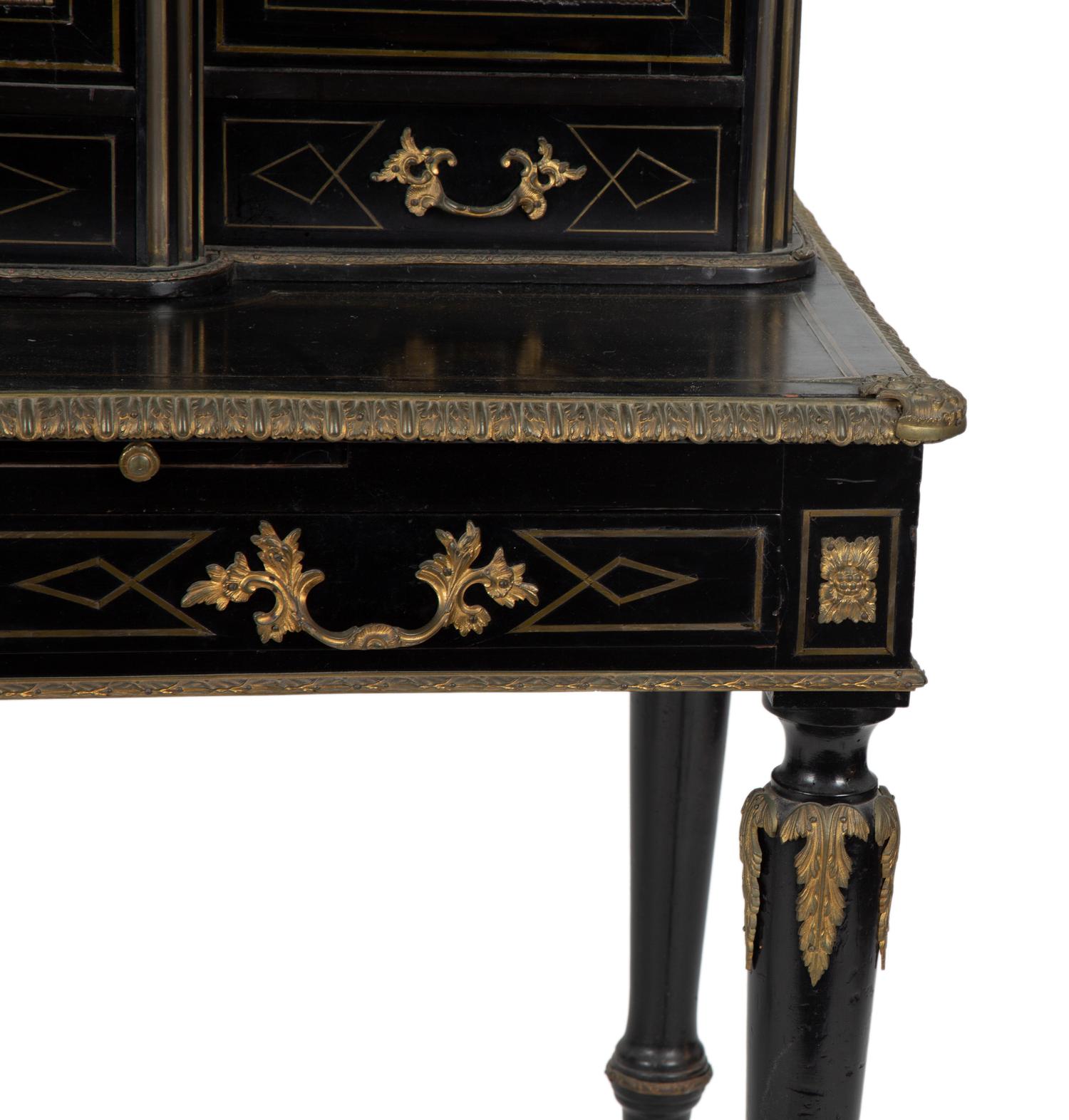 A Napoleon III Style Hardstone Inset and Gilt Bronze Mounted Bonheur du Jour — EARLY 20TH CENTURY