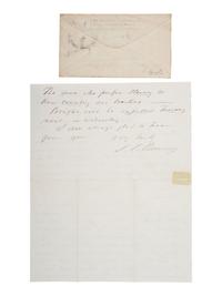 [ENSLAVEMENT]. POMEROY, Samuel C. (1816-1891). ALS re: a conversation with Lincoln about slaves.