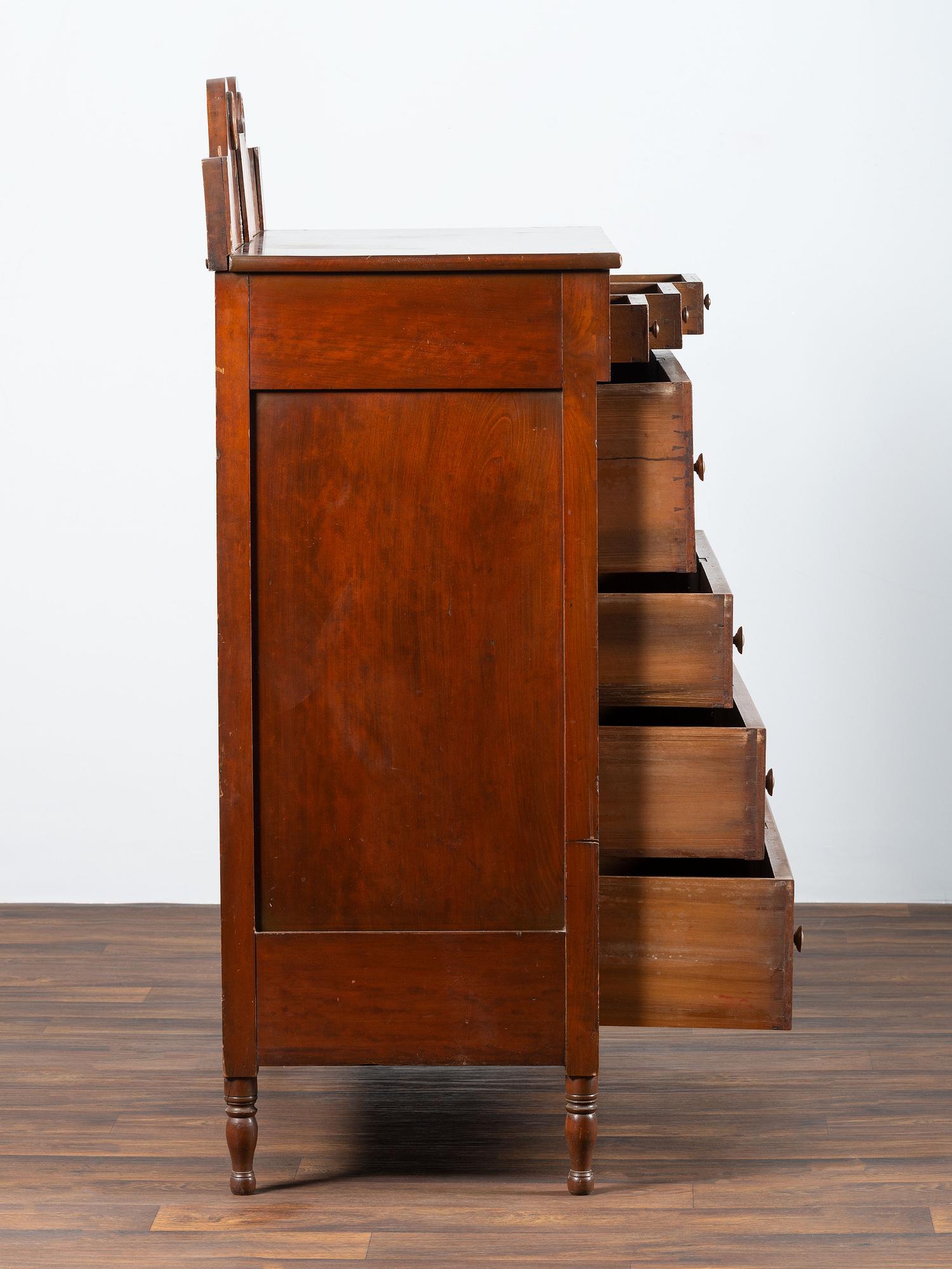 A Late Federal Figured Maple and Cherrywood Chest of Drawers