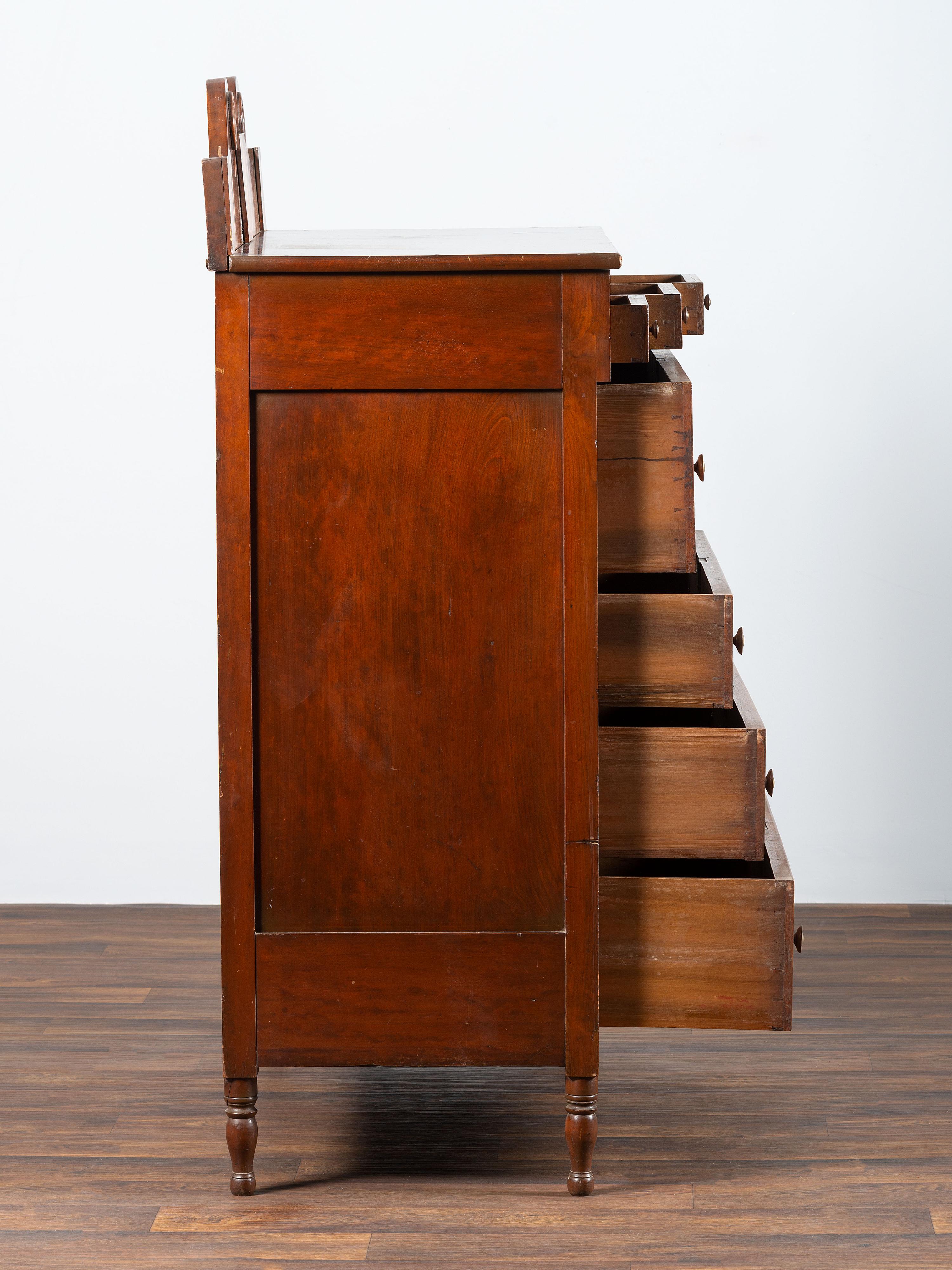 A Late Federal Figured Maple and Cherrywood Chest of Drawers