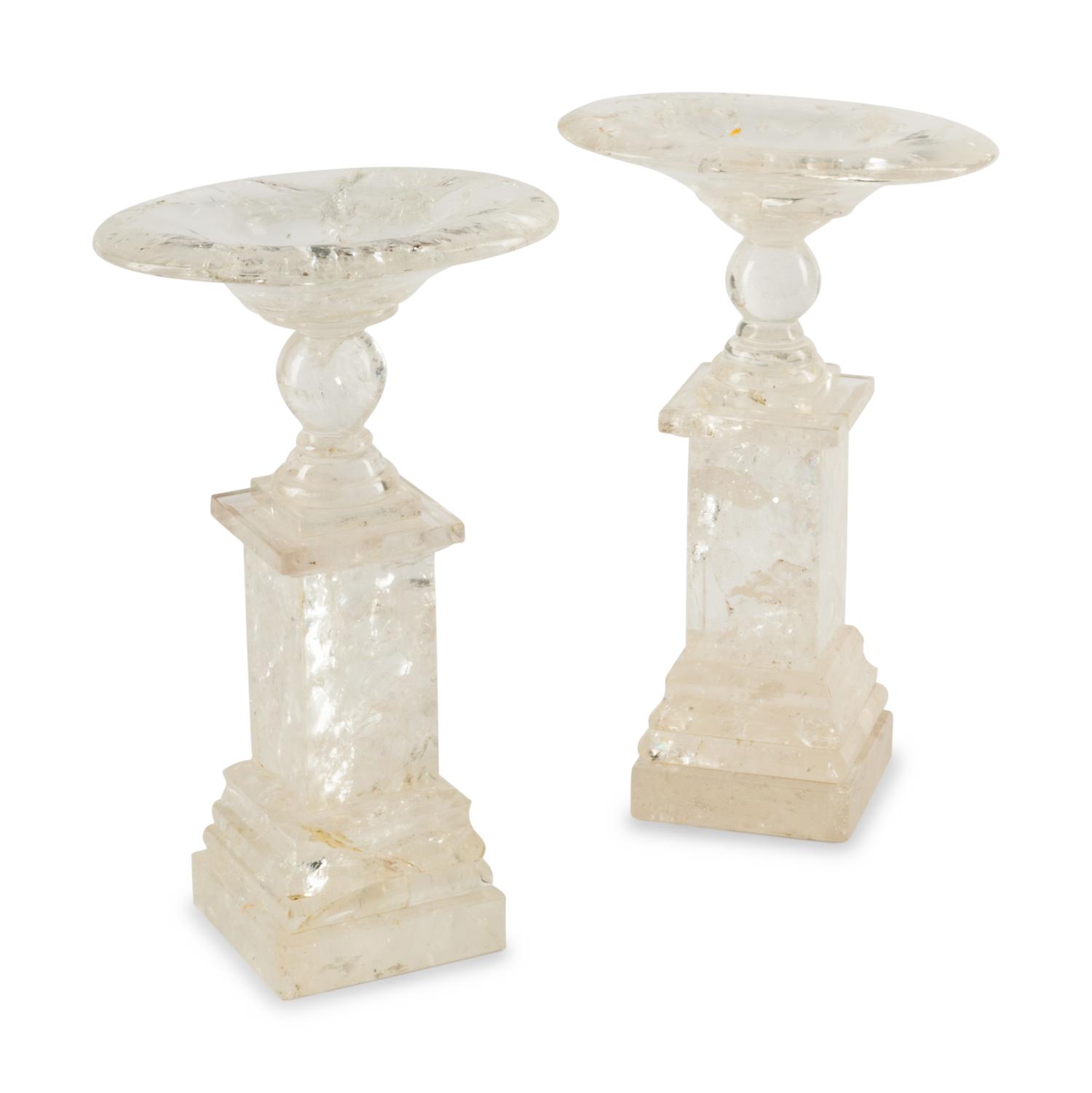 A Pair of Rock Crystal Table Ornaments