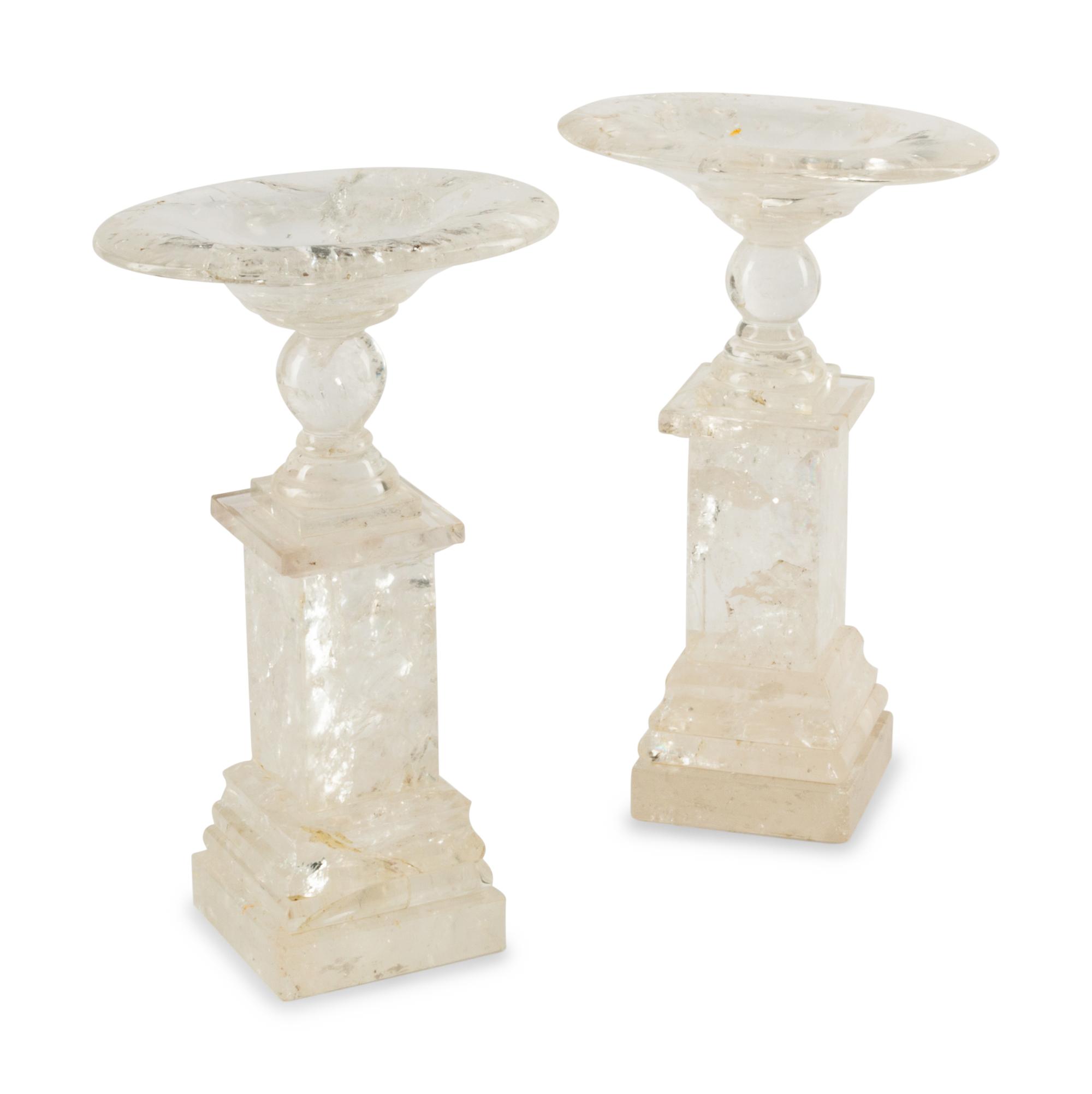 A Pair of Rock Crystal Table Ornaments