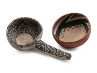Ancestral Pueblo Tularosa Black-on-White Rattle Ladle PLUS