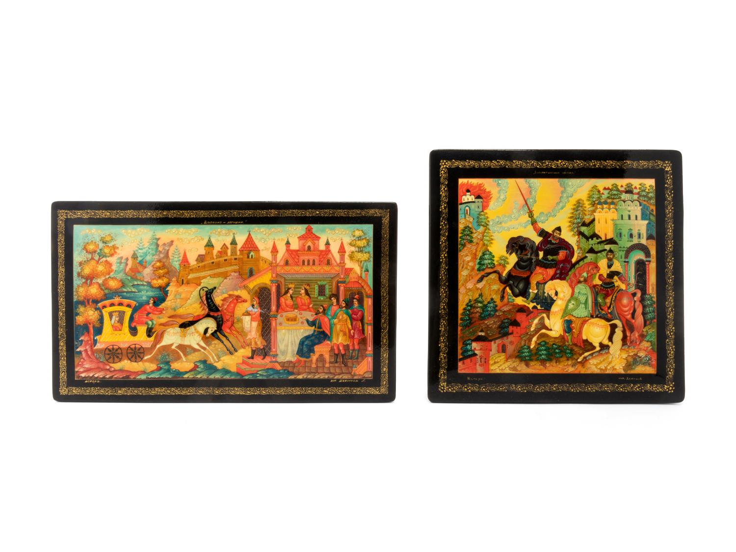 Two Russian Lacquered Boxes