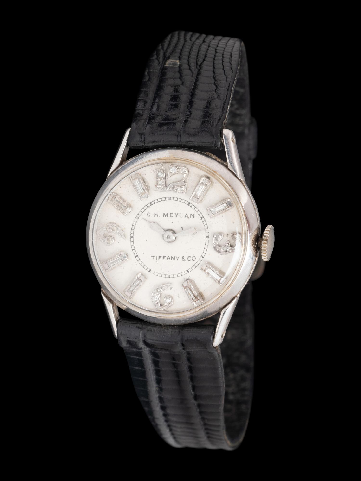 TIFFANY AND CO., C.H. MEYLAN, PLATINUM AND DIAMOND WATCH