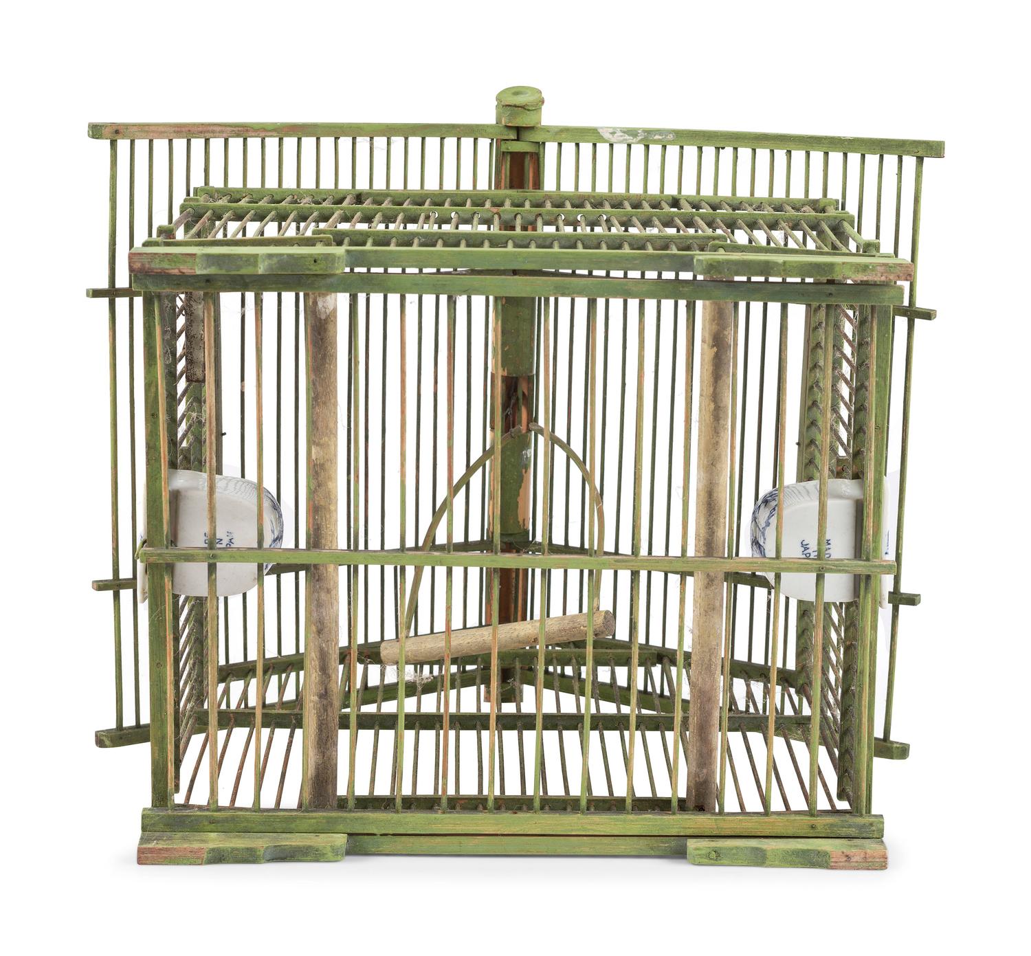Four Wood and Wire Bird Cages