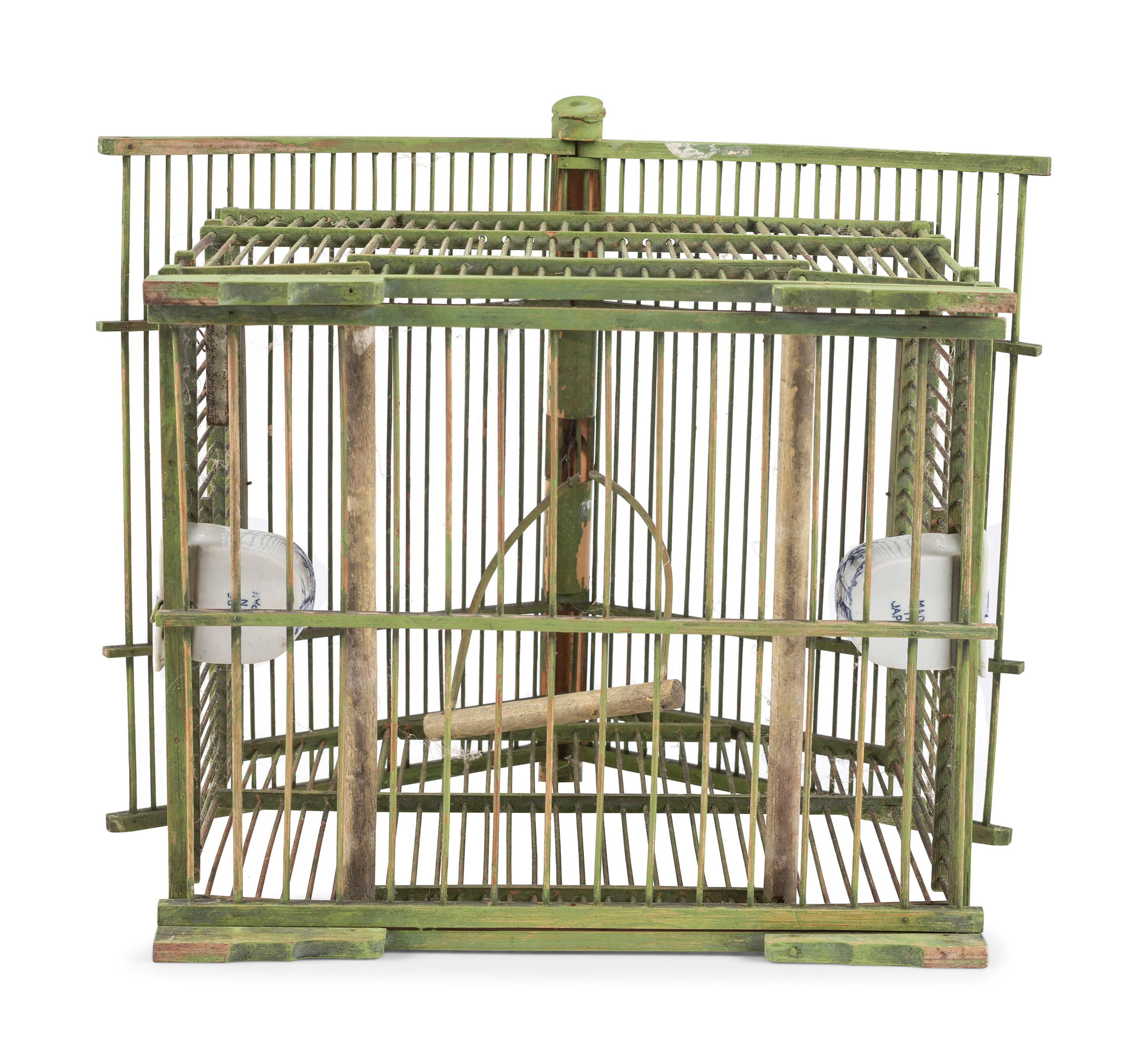 Four Wood and Wire Bird Cages