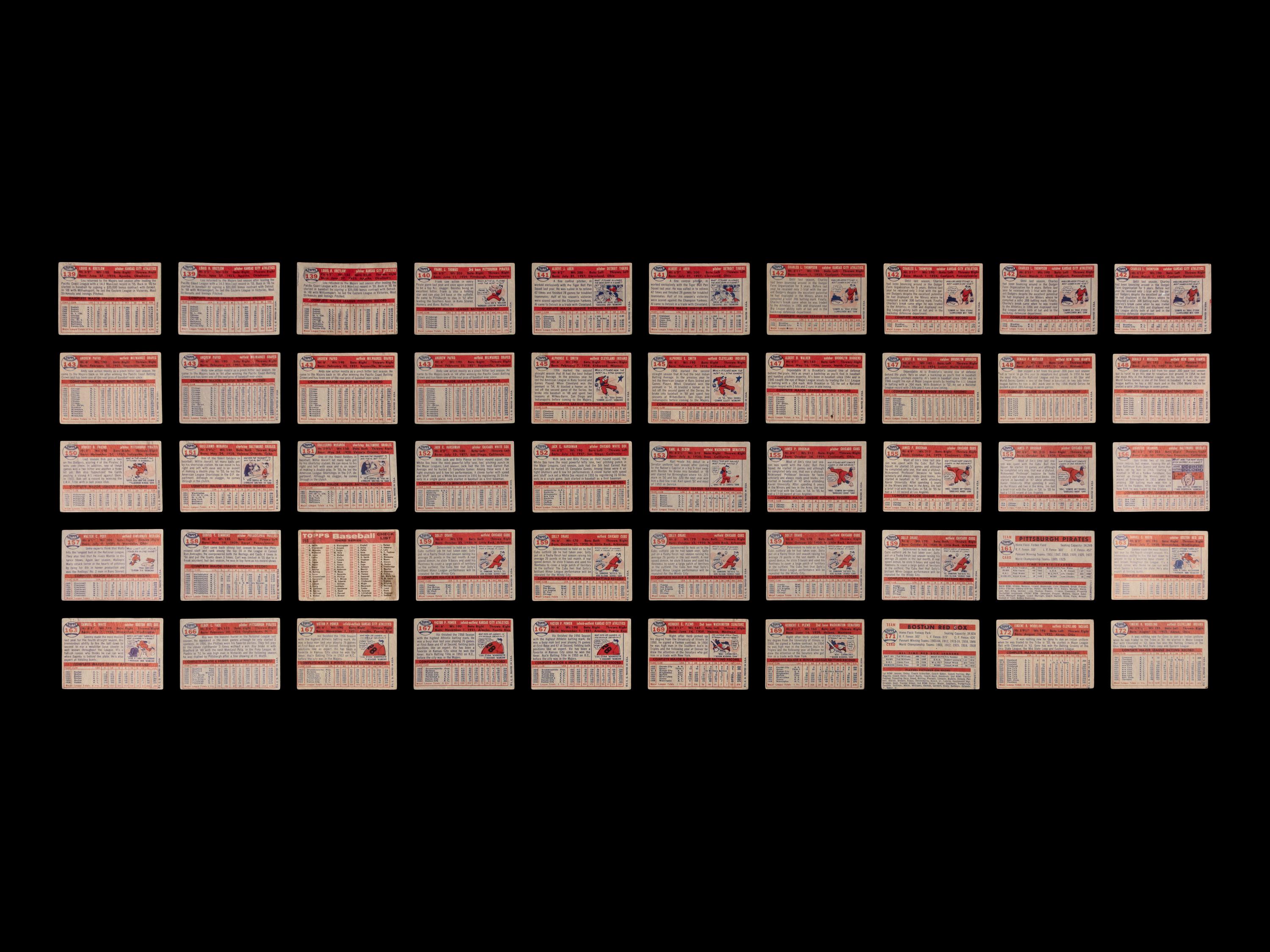 A Collection of 1957 Topps Baseball Cards Including Hall of Famers and Rookies (241)