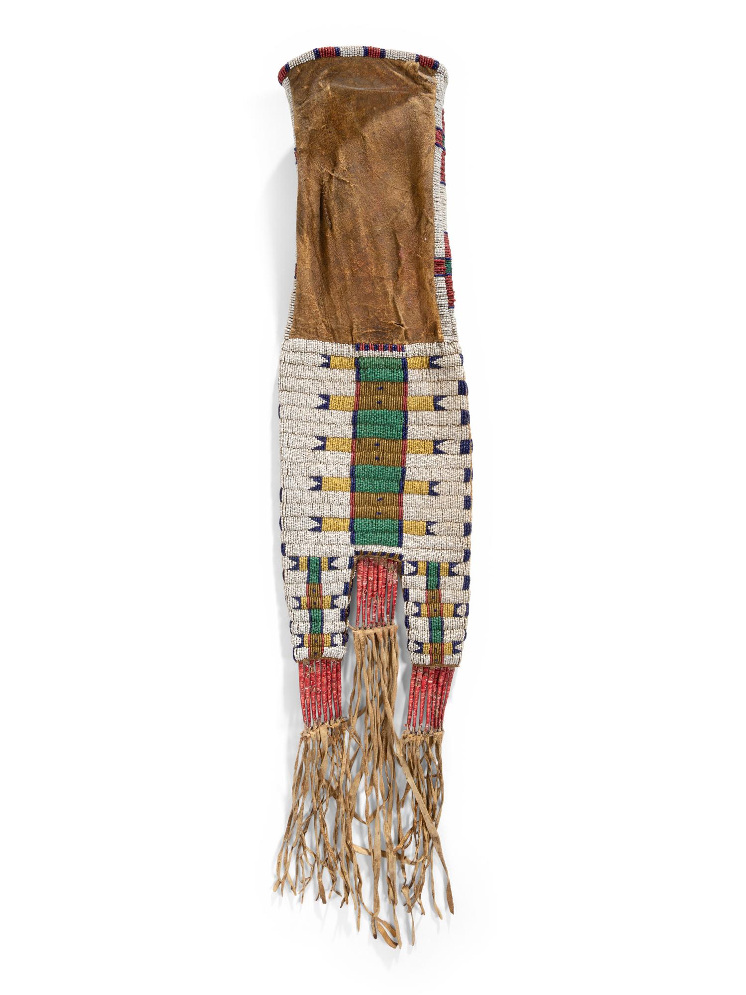 Northern Plains Beaded Hide Tobacco Bag