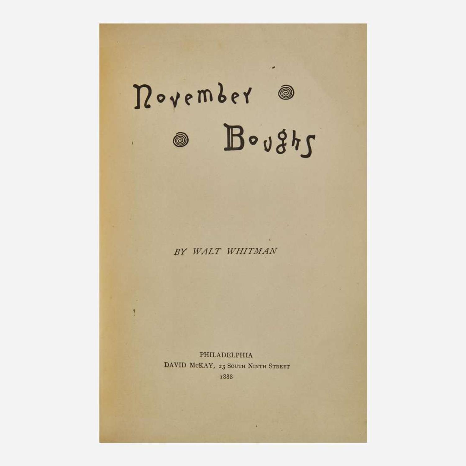 [Literature] Whitman, Walt November Boughs