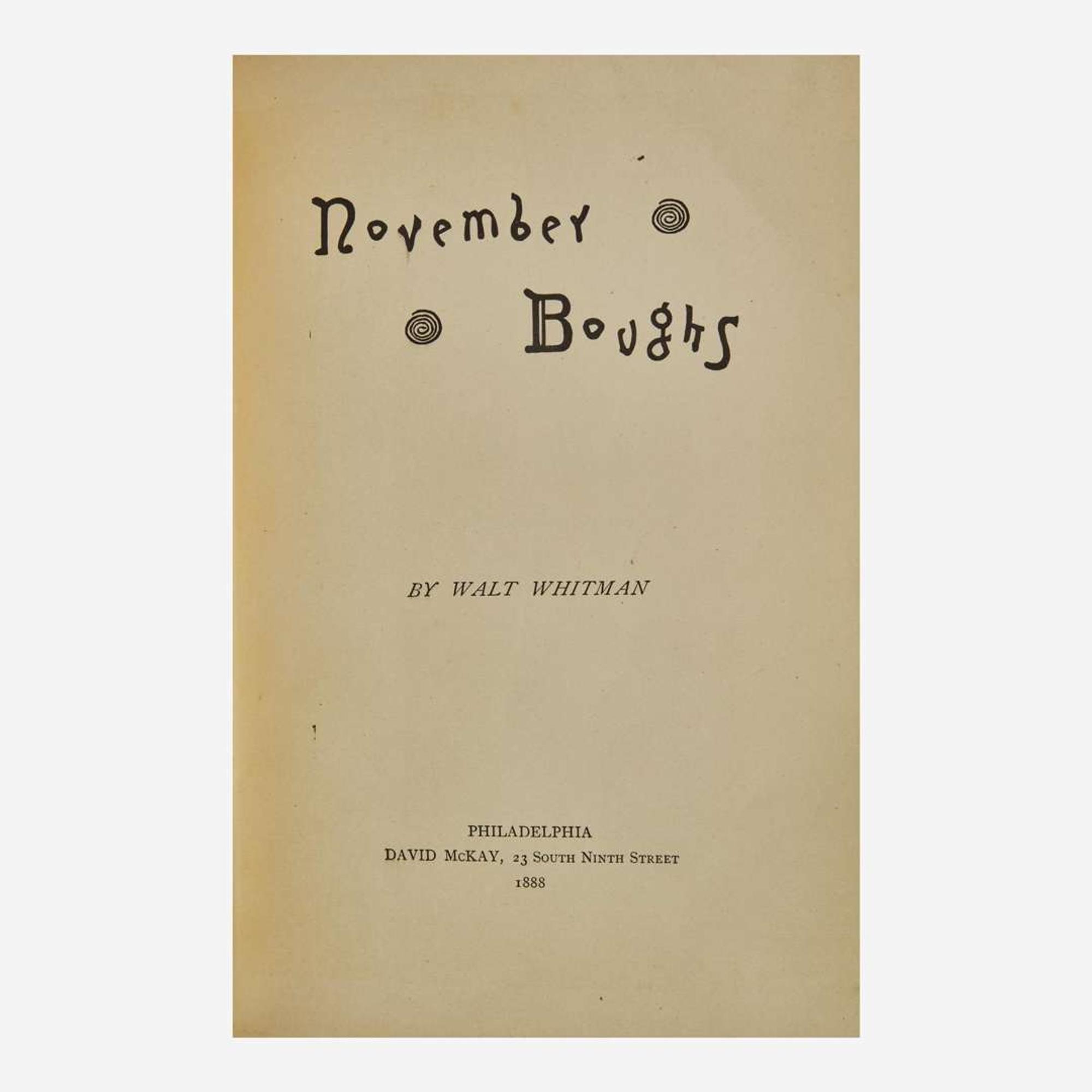 [Literature] Whitman, Walt November Boughs