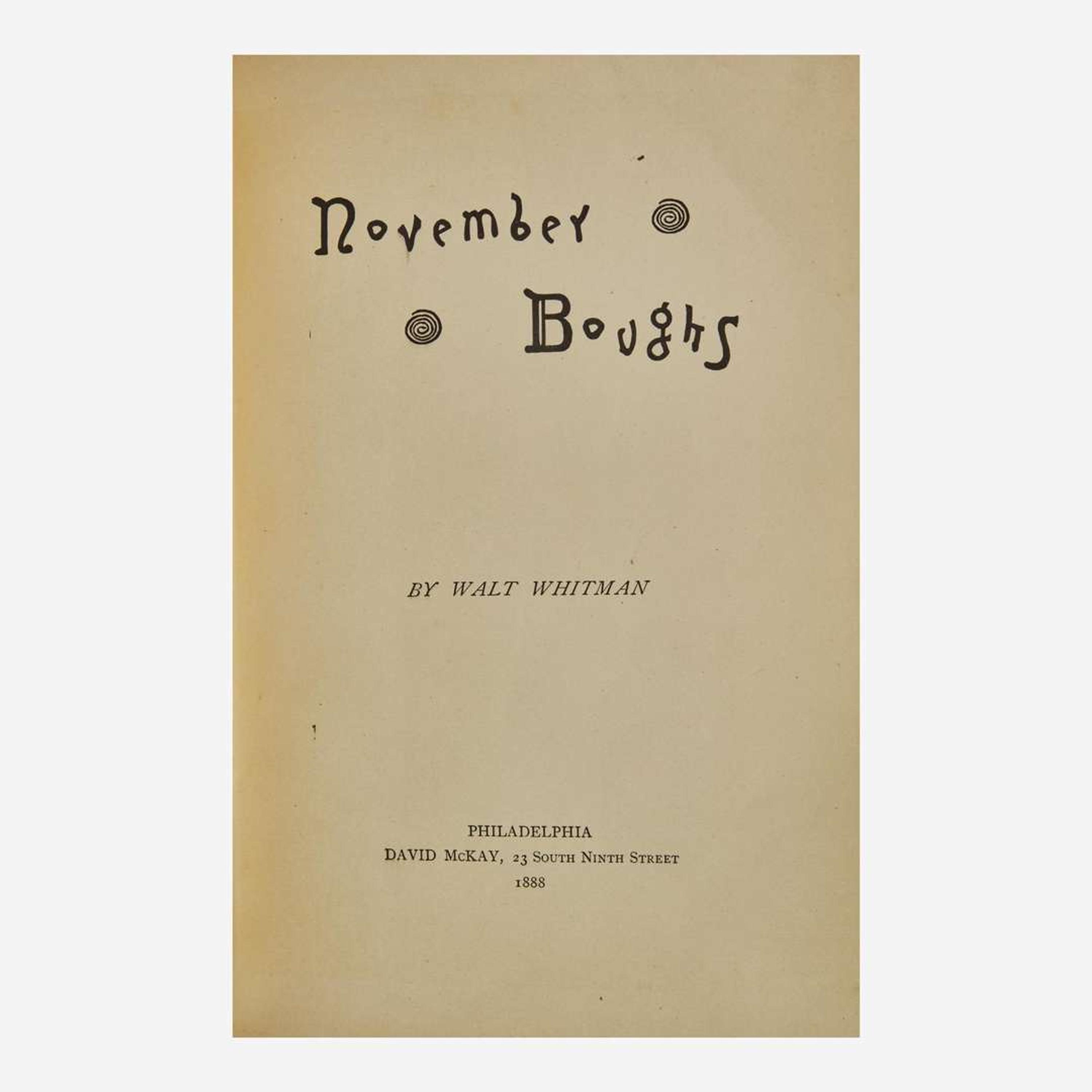 [Literature] Whitman, Walt November Boughs