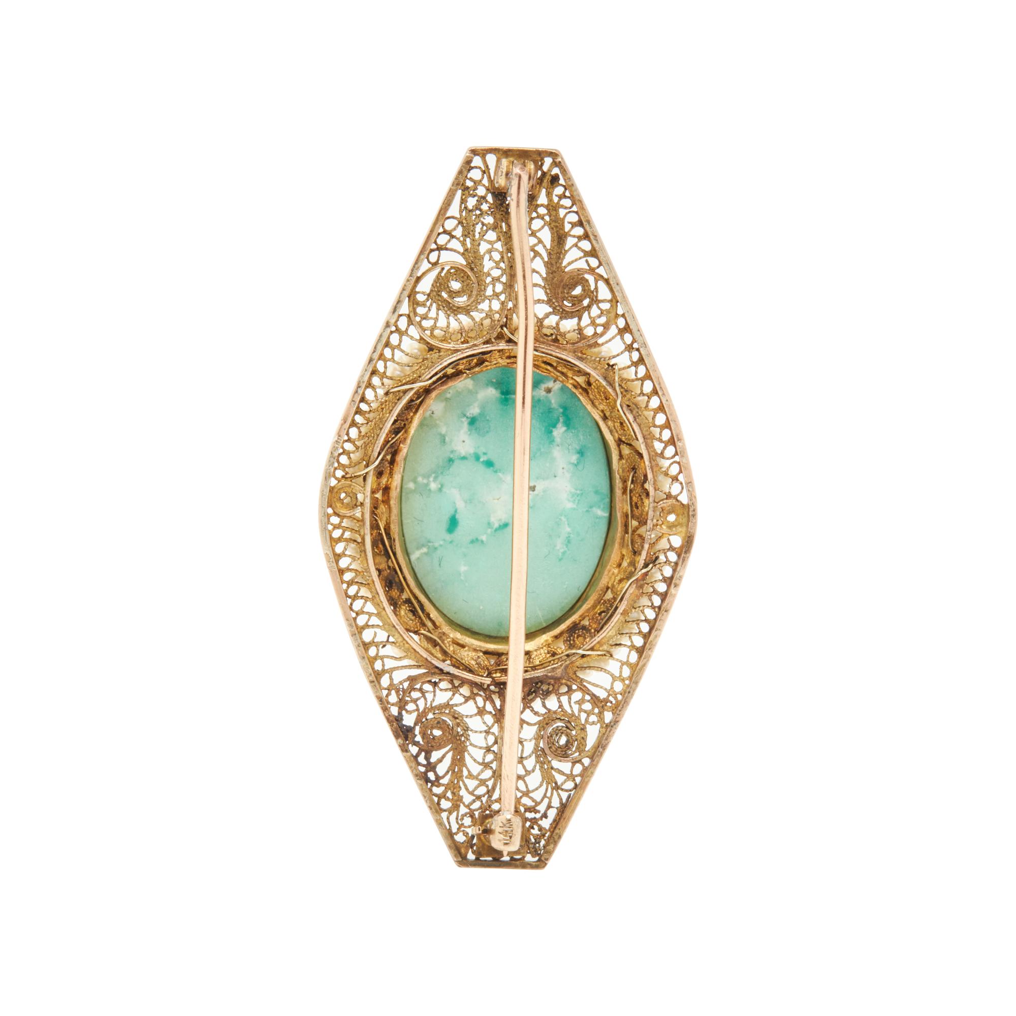 TURQUOISE AND SEED PEARL JEWELRY SUITE
