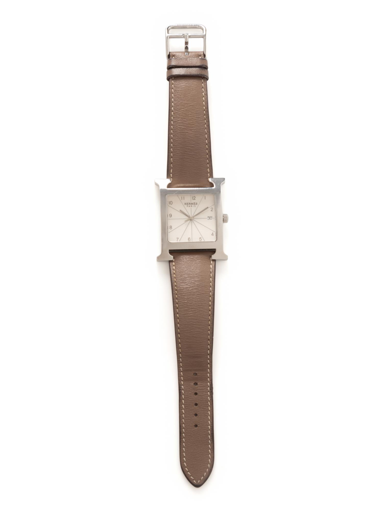 HERMÈS, REF. HH1.810 STAINLESS STEEL 'HEURE H' DATE WATCH