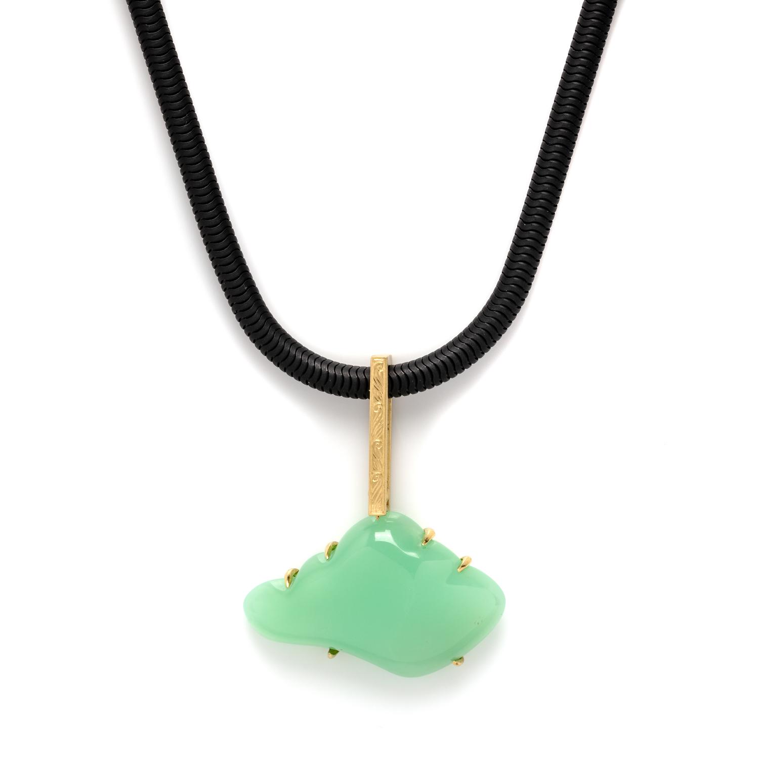 CHRYSOPRASE CLOUD PENDANT NECKLACE