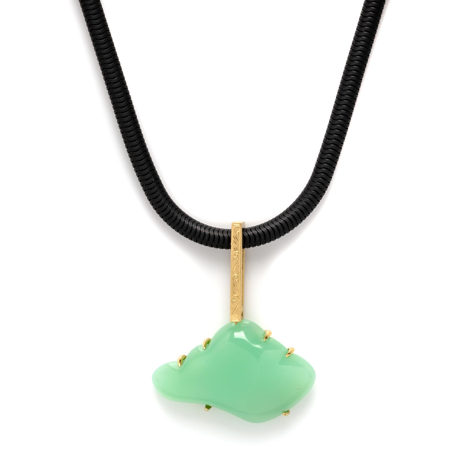 CHRYSOPRASE CLOUD PENDANT NECKLACE