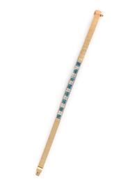 IRRADIATED BLUE DIAMOND AND DIAMOND BRACELET