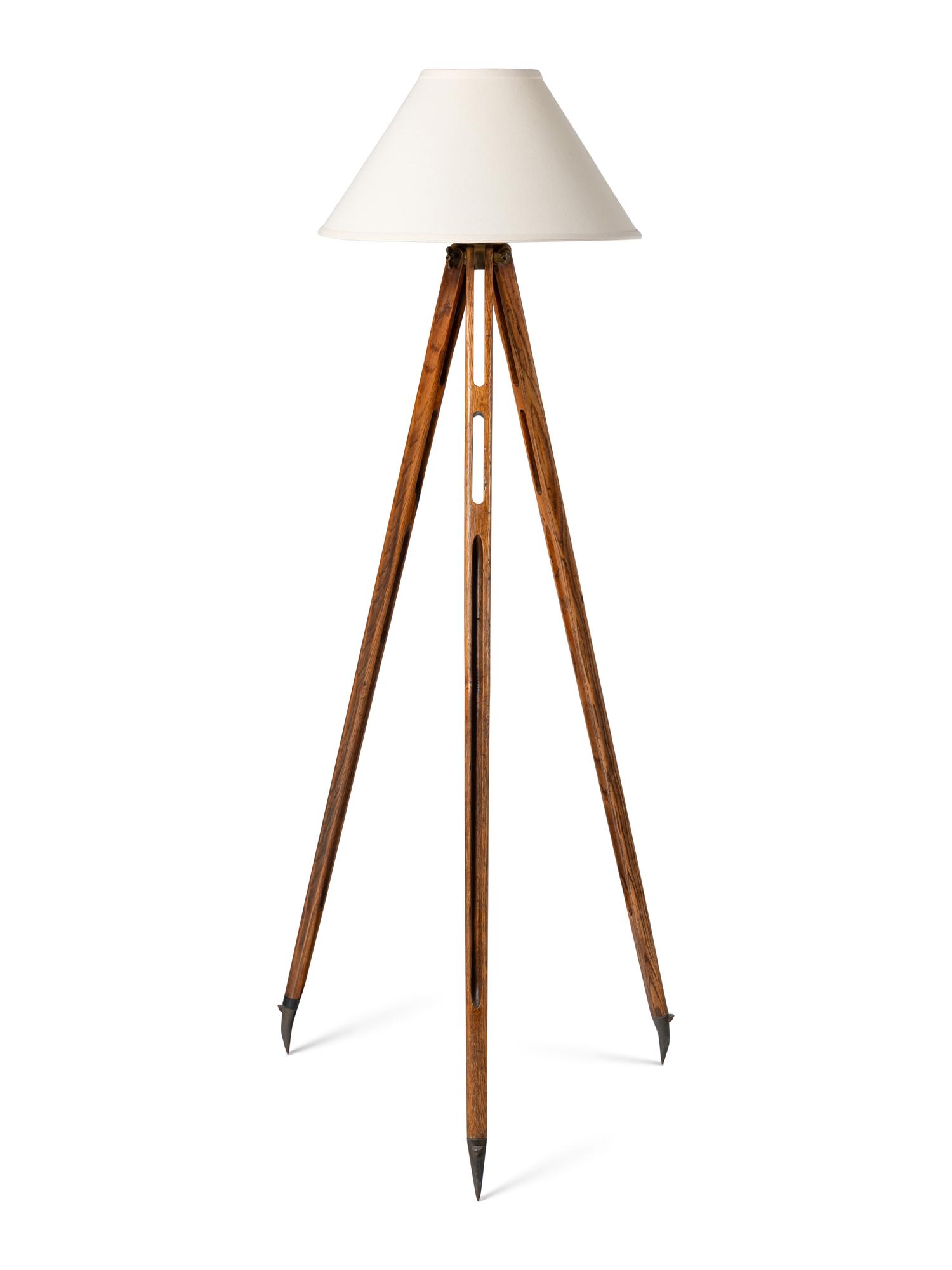 A Brass and Oak Surveyor's Tripod