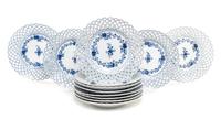 A Set of Twelve Meissen Reticulated Porcelain Plates Diameter 9 1/4 inches. — MARCOLINI PERIOD (1773-1814)