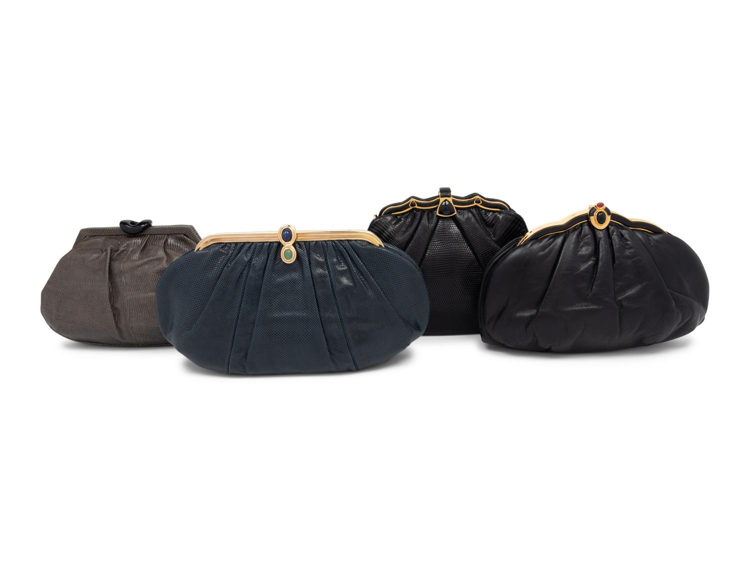 Four Designer Clutches: Three Judith Leiber, One Bottega Veneta
