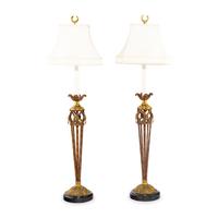 A Pair of Neoclassical Style Gilt Metal Mounted Table Lamps