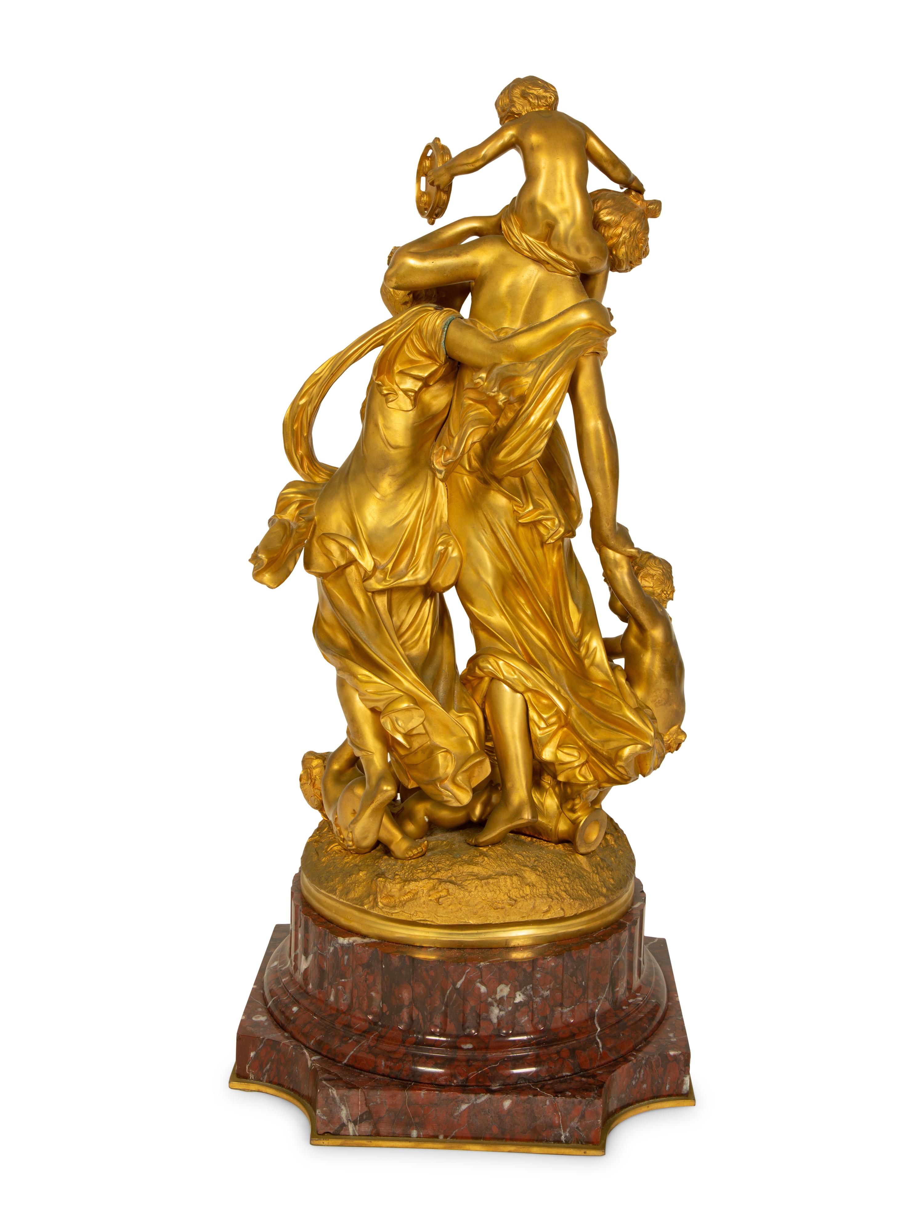 A Gilt Bronze Figural Bacchanalia Group, After Michel Claude Clodion (French, 1738-1814) — 19TH CENTURY