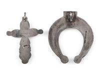 Silver Naja and Cross Pendant