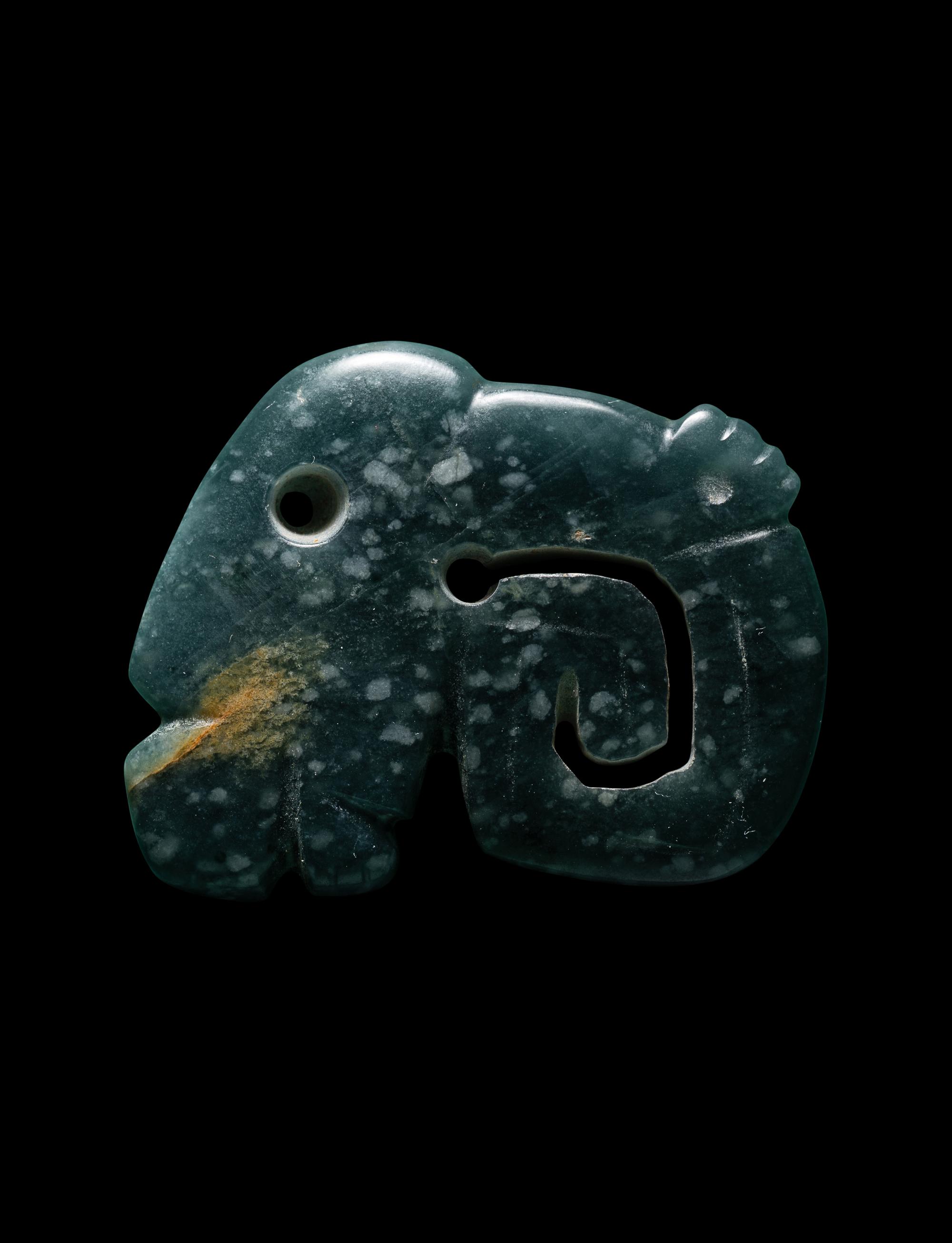 A Costa Rican Jade Beak-Bird Pendant