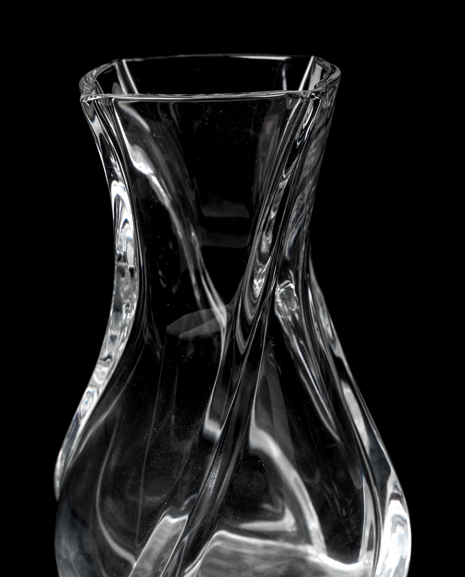 Three Baccarat Serpentine Vases