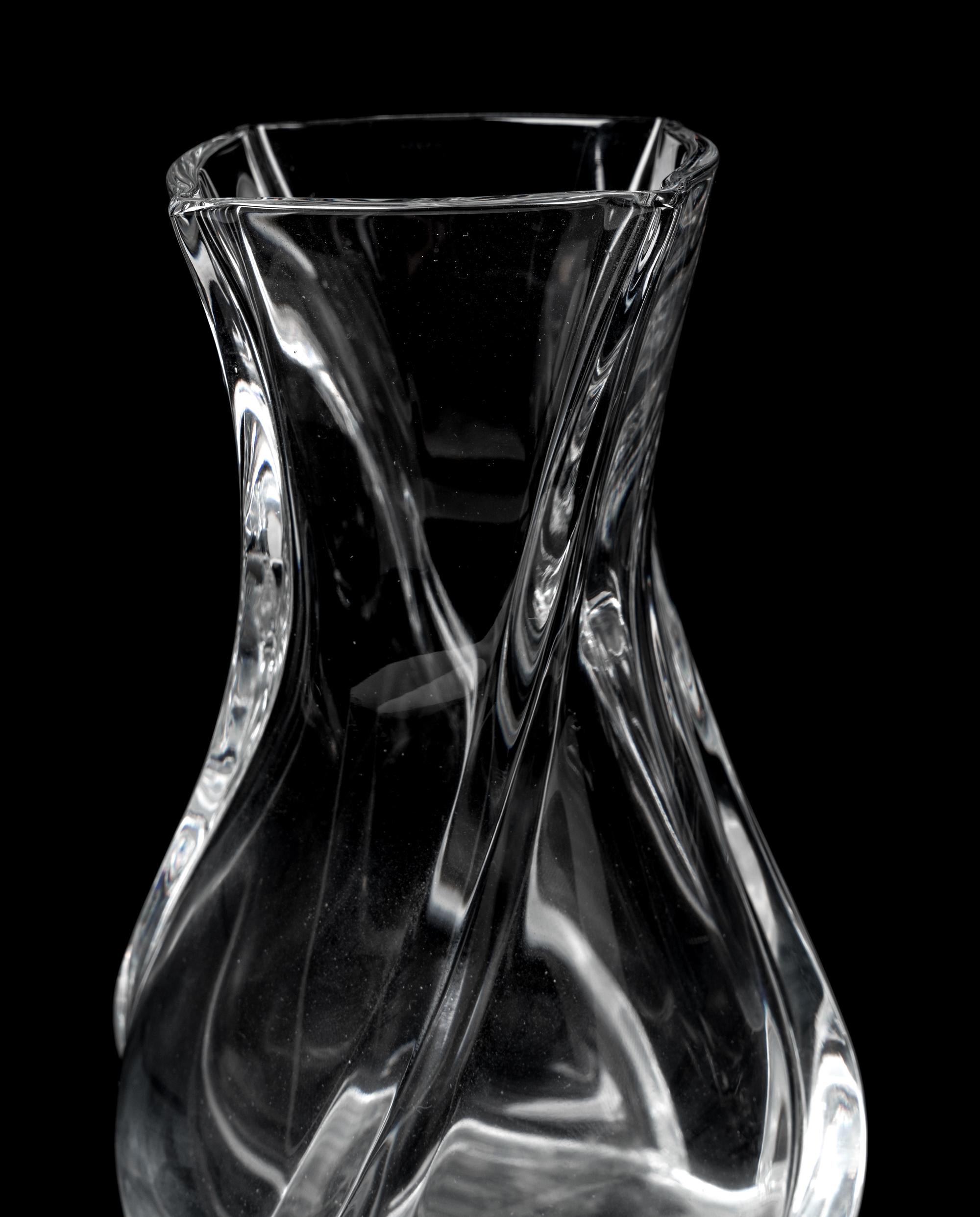 Three Baccarat Serpentine Vases