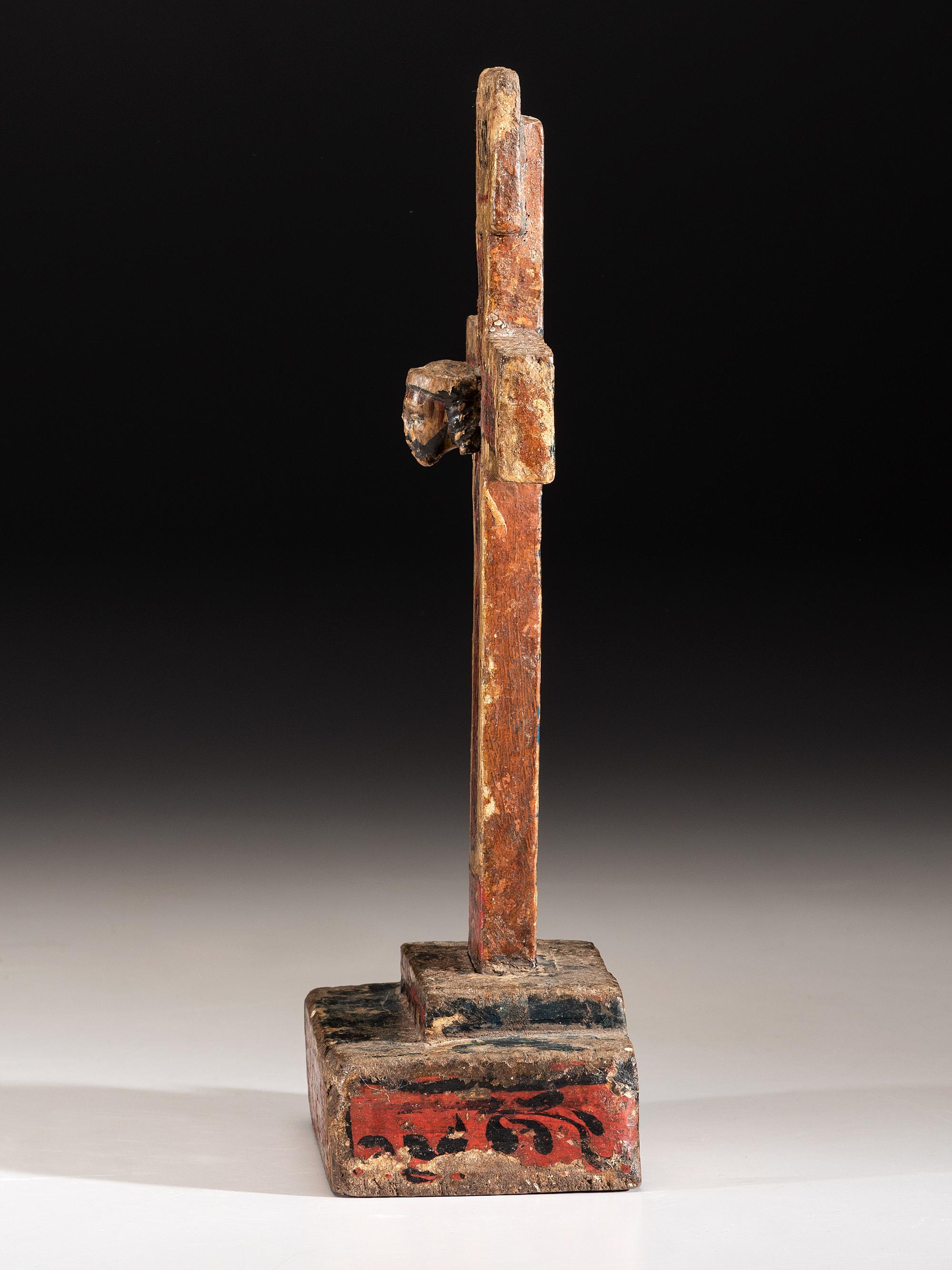 Spanish Colonial Painted Cross