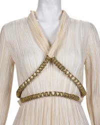 Three Pleated Items: One Zandra Rhodes Bolero and Dress, and One Mary McFadden Dress with Belt, 1980s