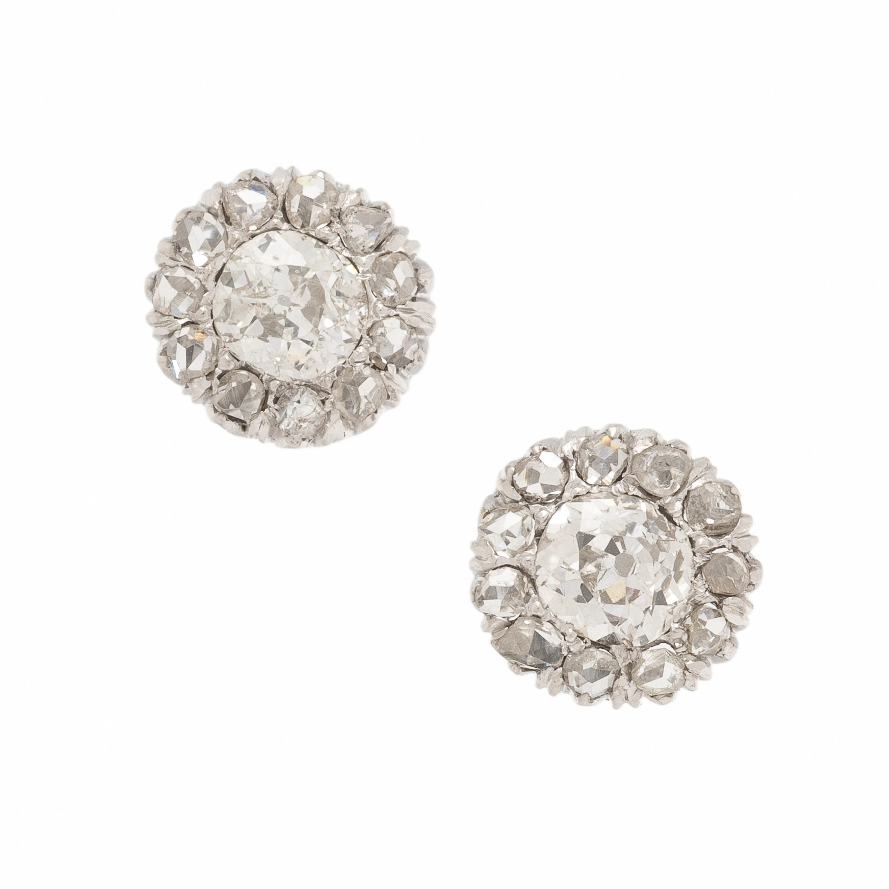 Diamond and White Gold Earrings