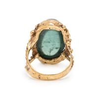 YELLOW GOLD AND GREEN TOURMALINE RING