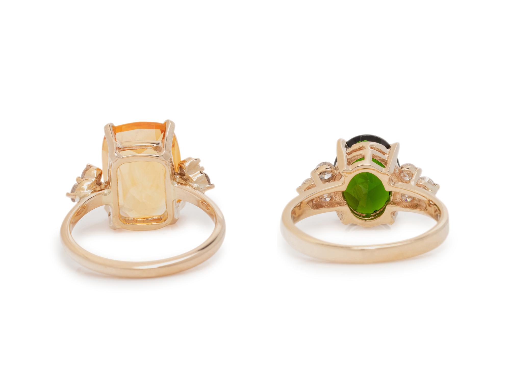 COLLECTION OF YELLOW GOLD AND GEMSTONE RINGS