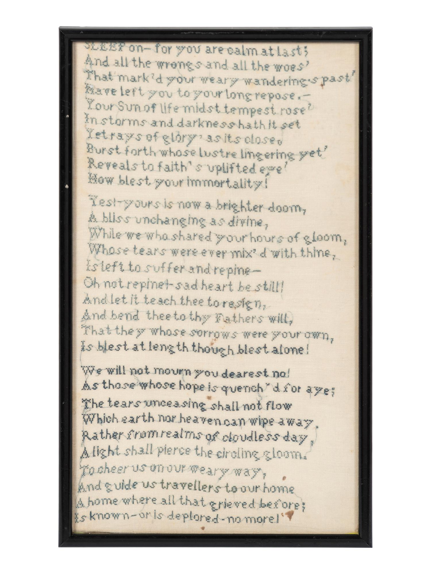 Seven Needlework Embroidered Schoolgirl's Samplers
