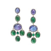 GEMSTONE AND DIAMOND EARRINGS