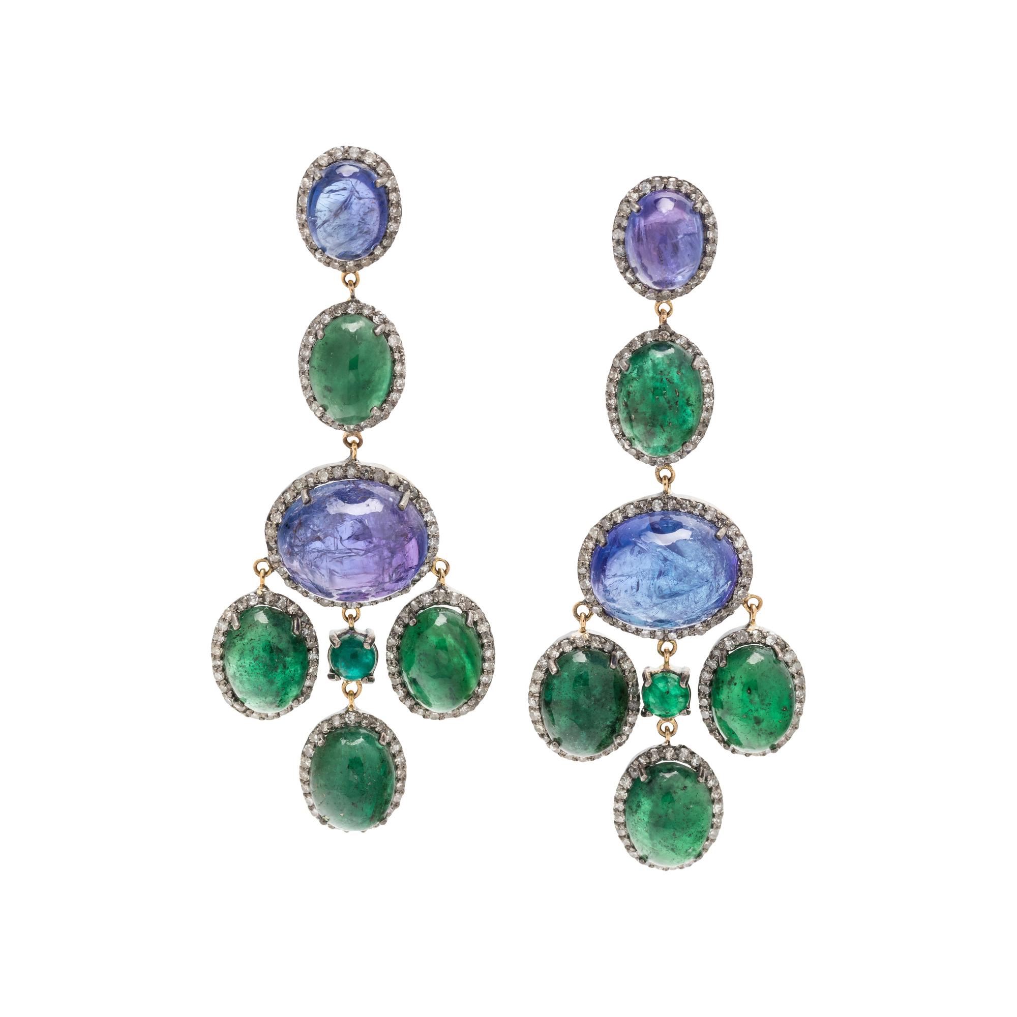 GEMSTONE AND DIAMOND EARRINGS