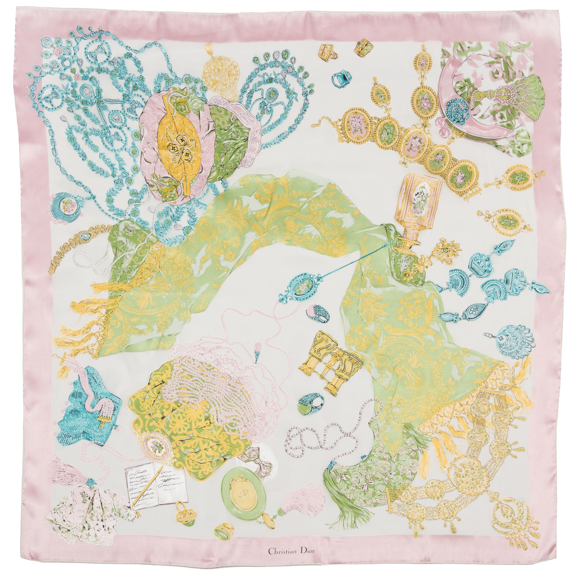A Christian Dior Silk Scarf, 34" x 34"