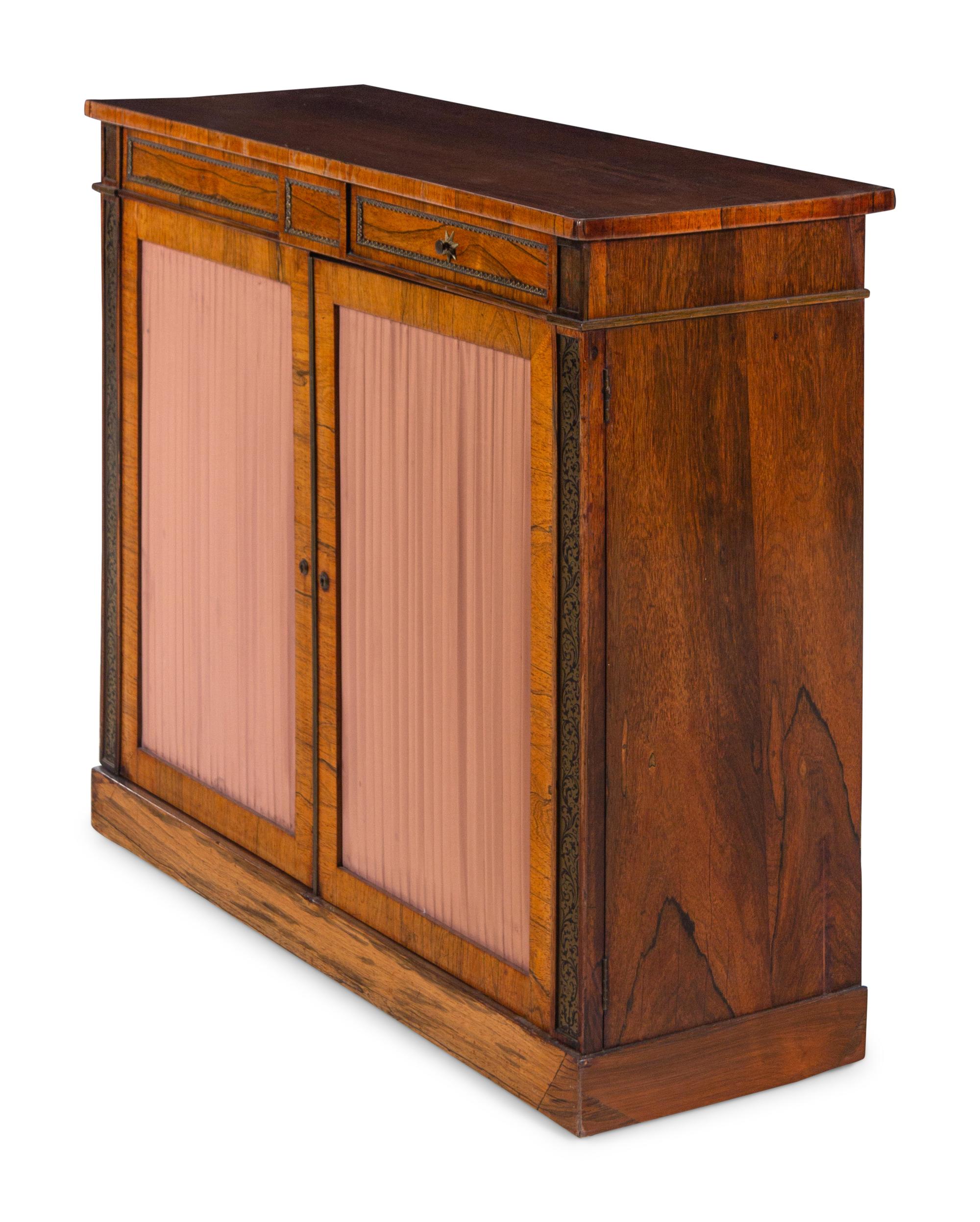 A Regency Brass Inlaid Rosewood Cabinet
