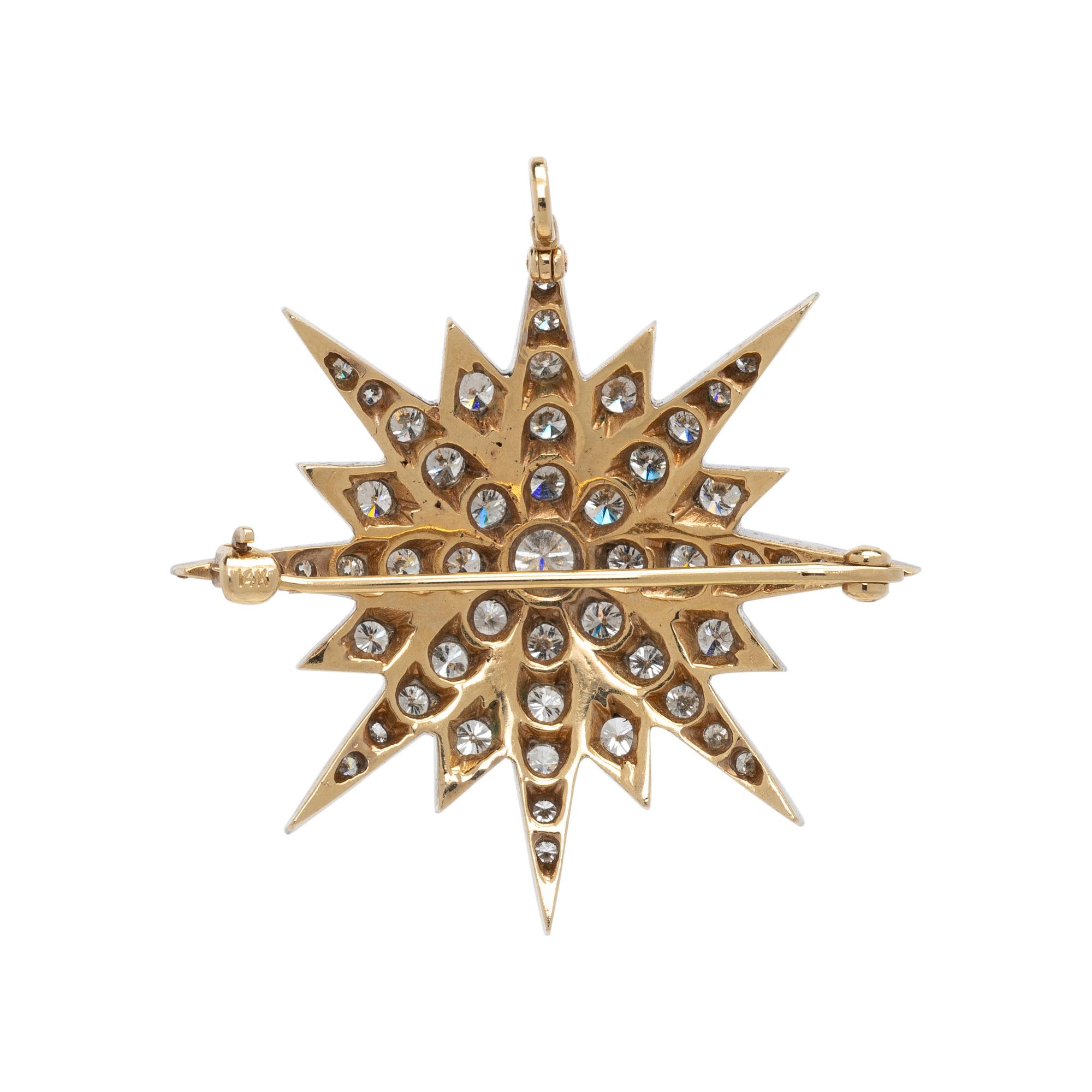 DIAMOND STAR PENDANT BROOCH